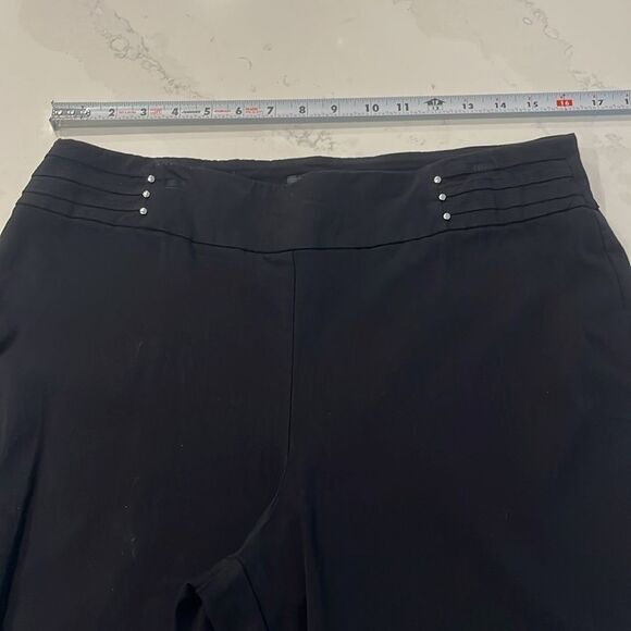 JM Collection Pull-on stye Studded-Rivet Black Pants - Picture 5 of 8